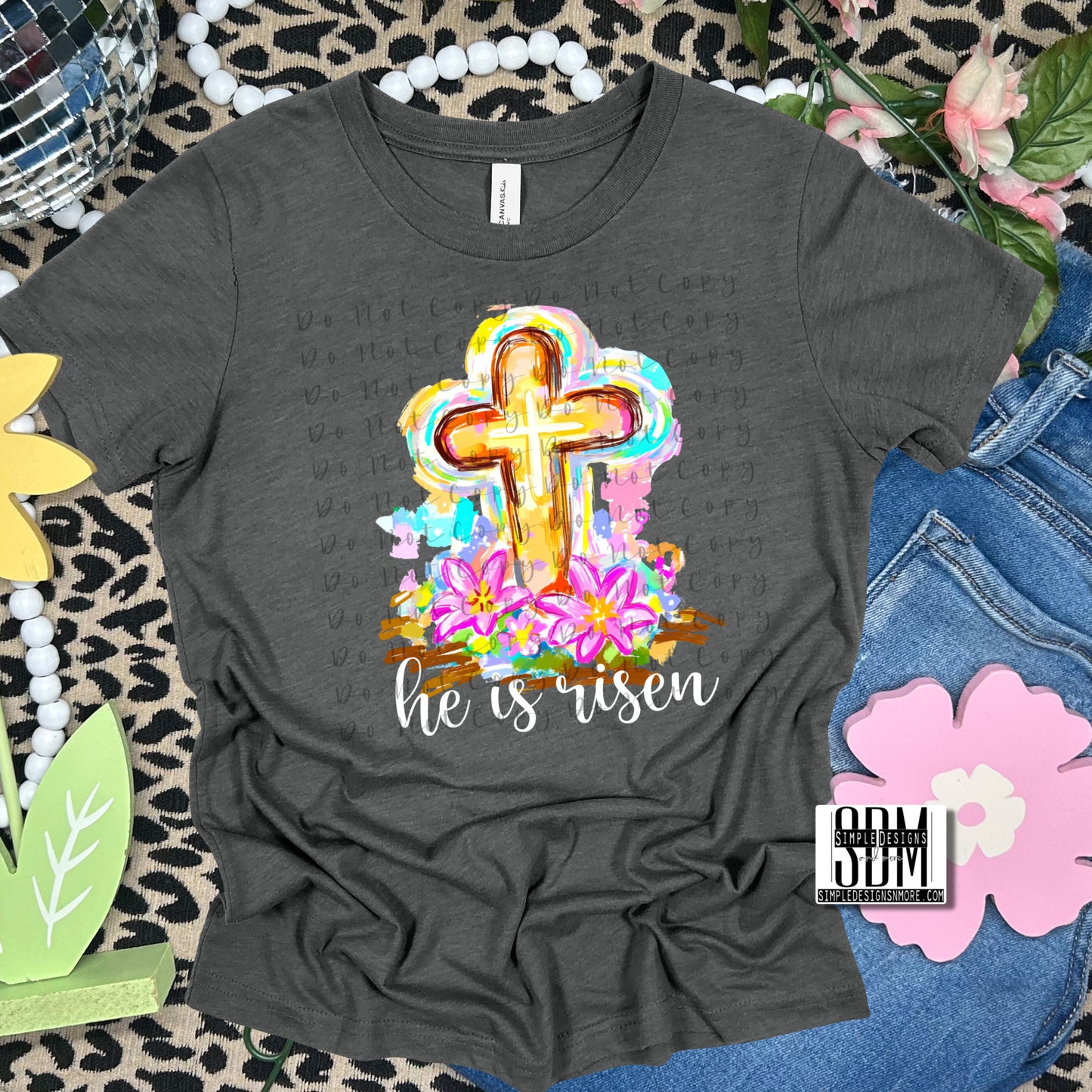 He is Risen Brushstroke Heat Transfer Sublimation, Sublimation, DTF Direct to Film