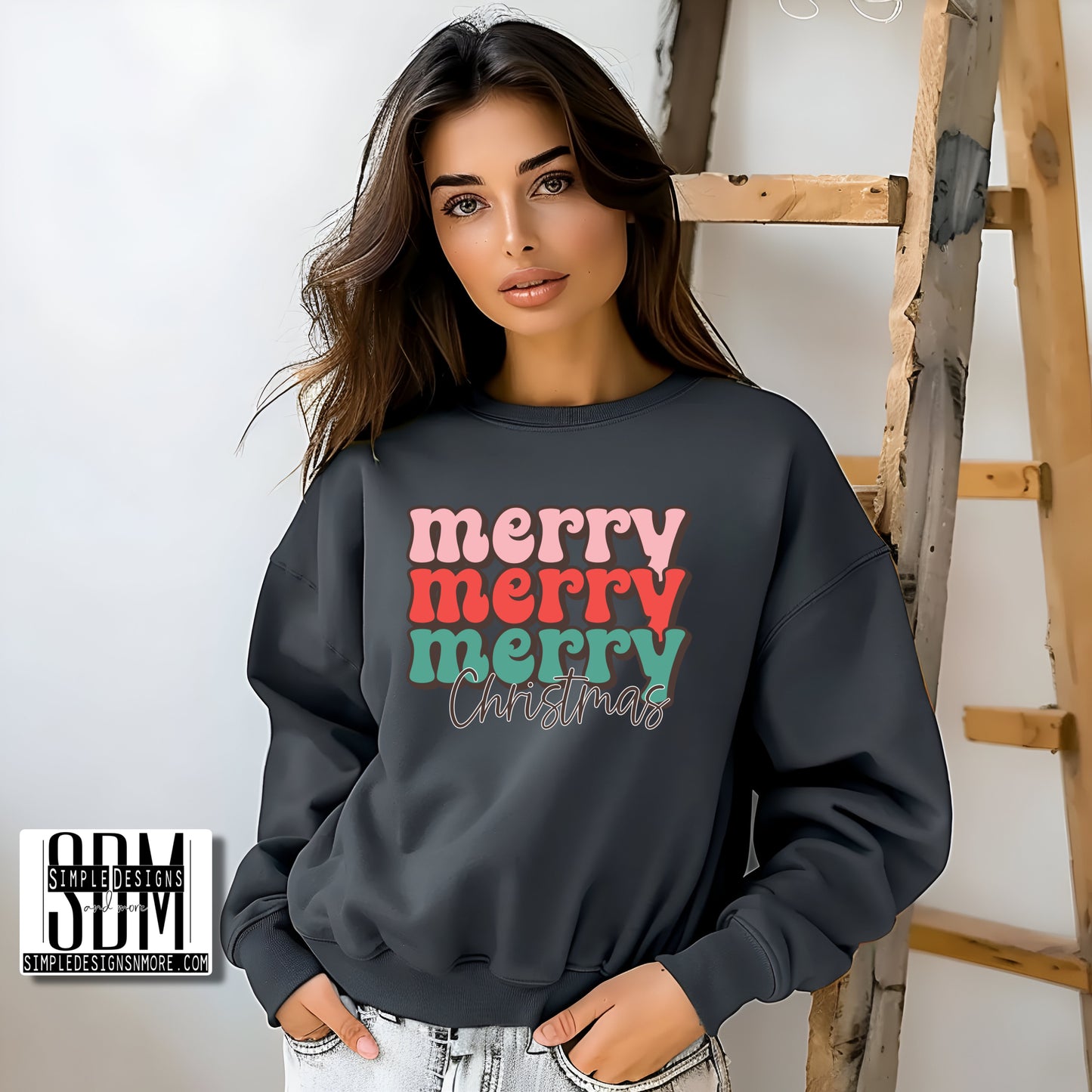 Merry Merry Merry Christmas Heat Transfer Sublimation, Sublimation, DTF Direct to Film