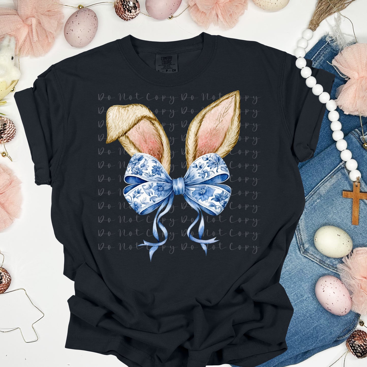 Bunny Ears Bow Heat Transfer Sublimation, Sublimation, DTF Direct to Film