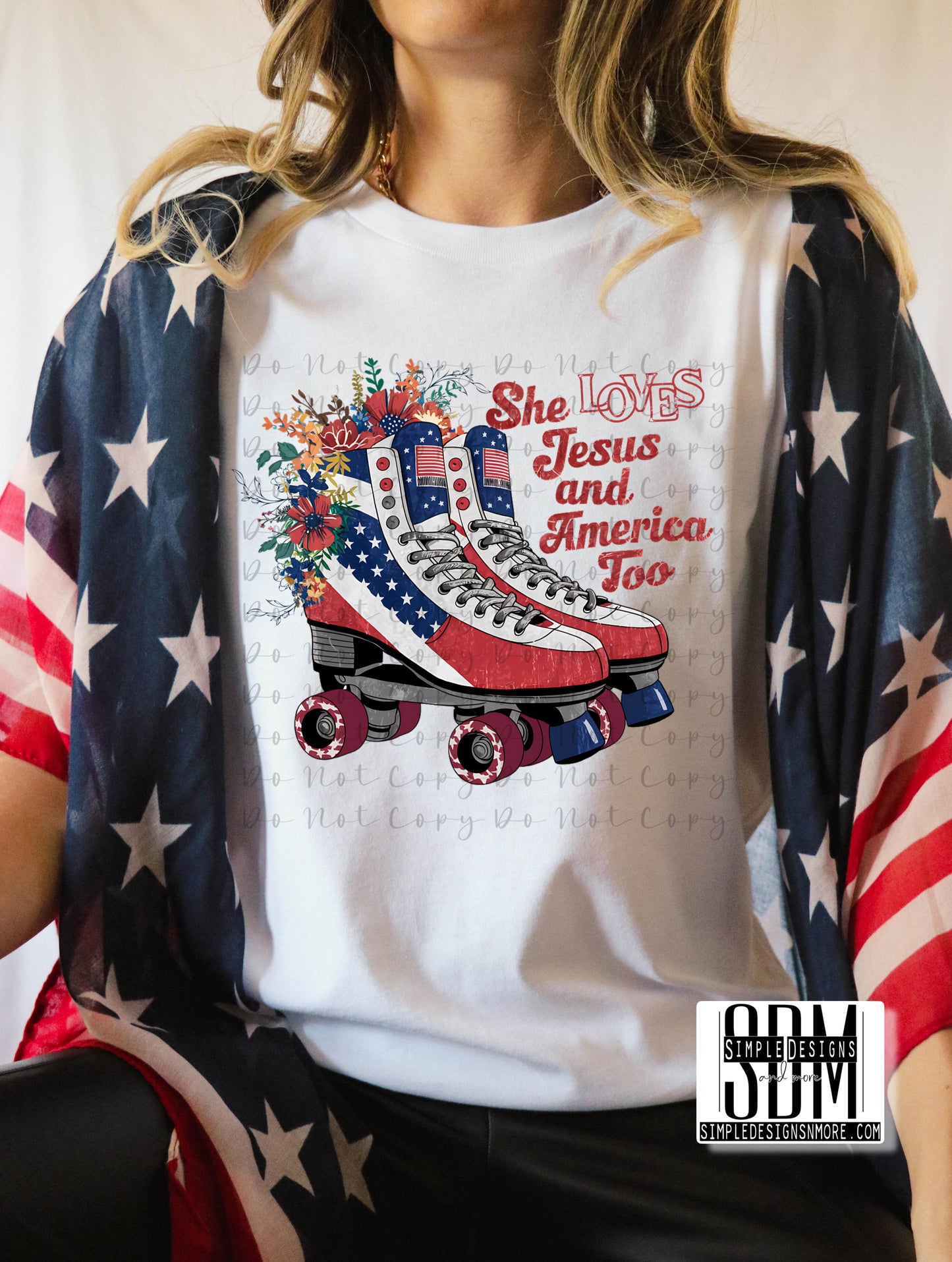 Skate She Loves Jesus and America Too Independence Day Heat Transfer Sublimation, Sublimation, DTF Direct to Film