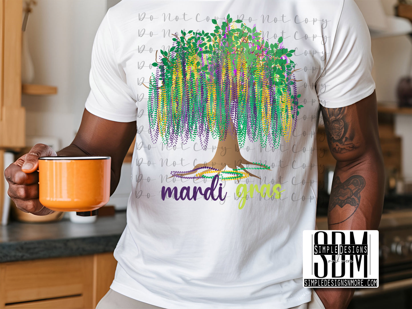 Mardi Gras Tree Sublimation, DTF Direct to Film Heat Transfer