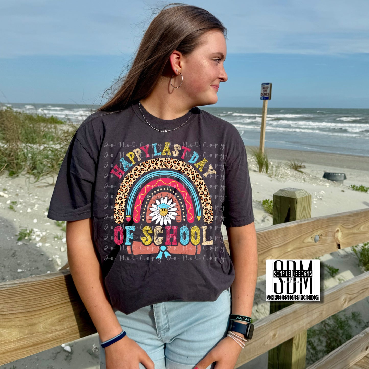 Rainbow Happy Last Day of School Summer Heat Transfers, Sublimation, DTF Direct to Film Heat Transfer