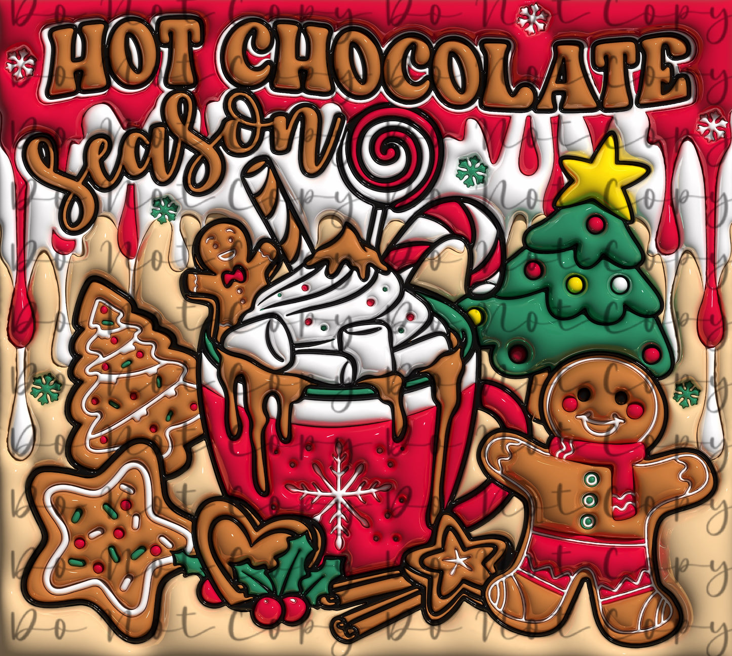 Hot Chocolate Season Christmas 20oz Straight Tumbler Sublimation Print
