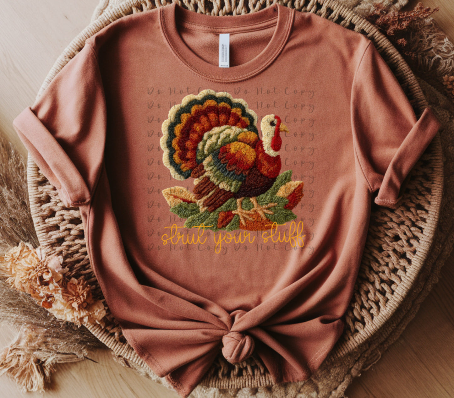 Turkey Strut Your Stuff (Faux Yarn) Heat Transfer Sublimation, Sublimation, DTF Direct to Film