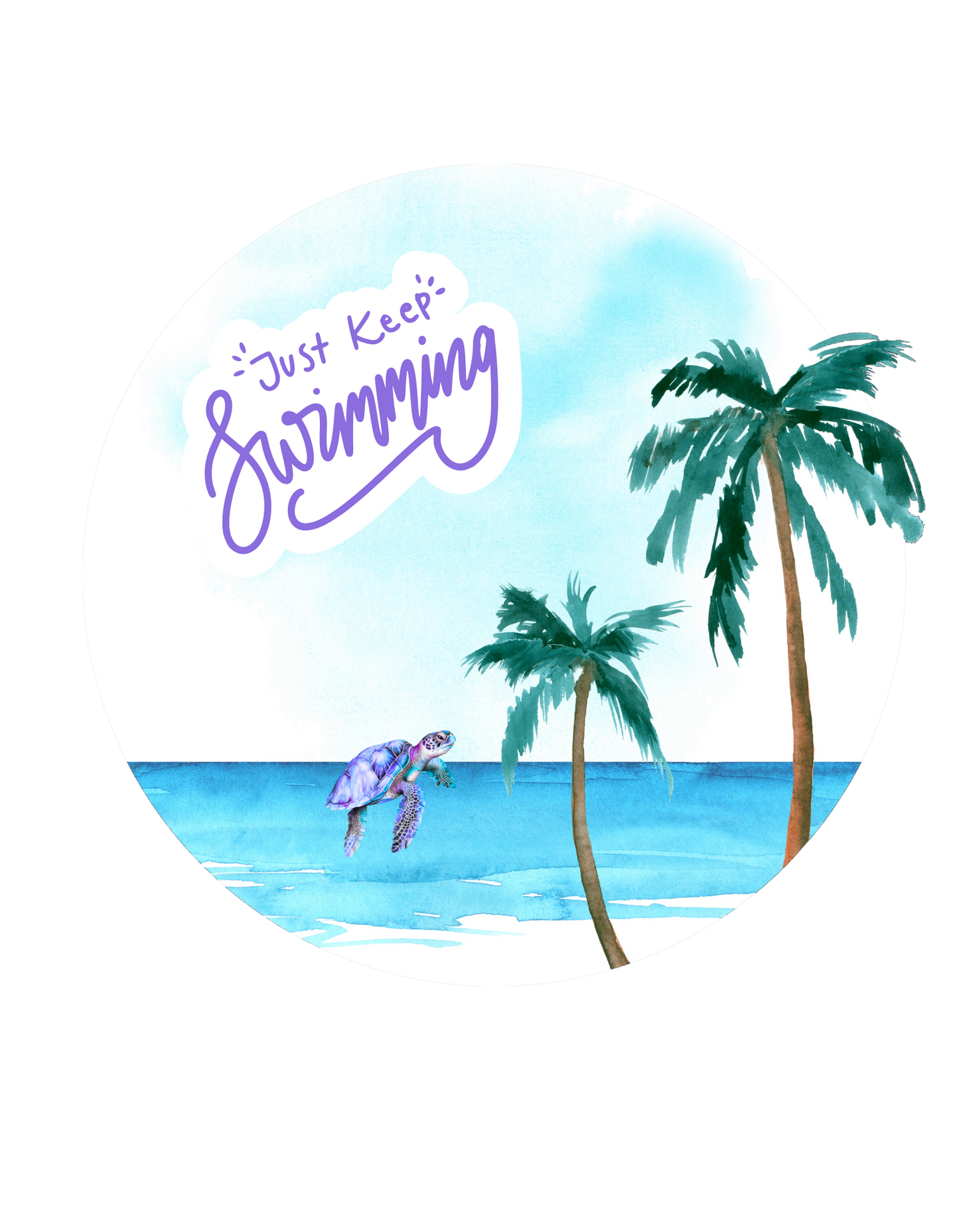 Donna Custom Just Keep Swimming Heat Transfer Sublimation, Sublimation, DTF Direct to Film