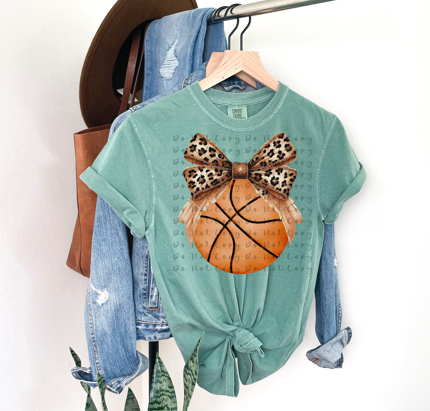 Lepard Bow Basketball Heat Transfer DTF, Sublimation, DTF Direct to Film