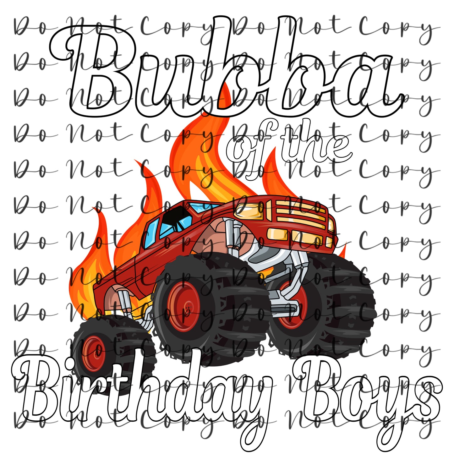Bubba Monster Truck Heat Transfer Sublimation, Sublimation, DTF Direct to Film
