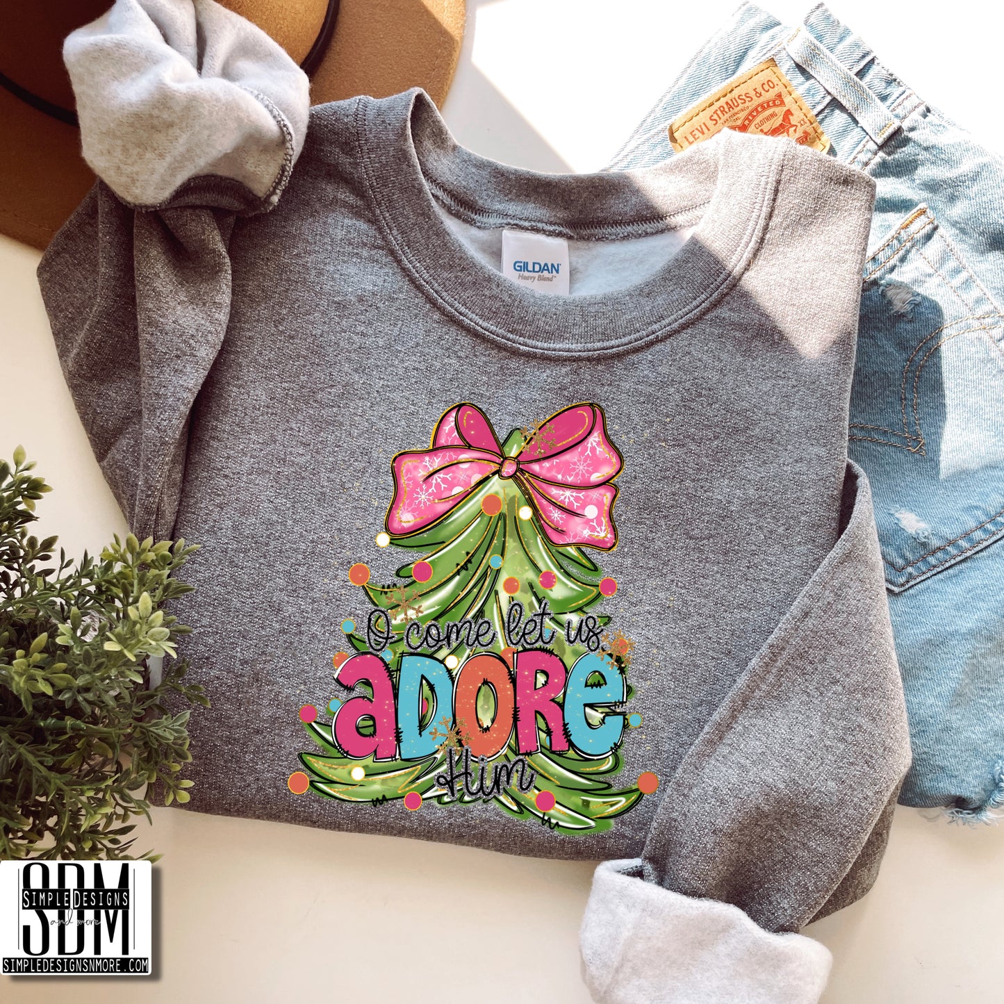 O Come Let Us Adore Him Heat Transfer Sublimation, Sublimation, DTF Direct to Film