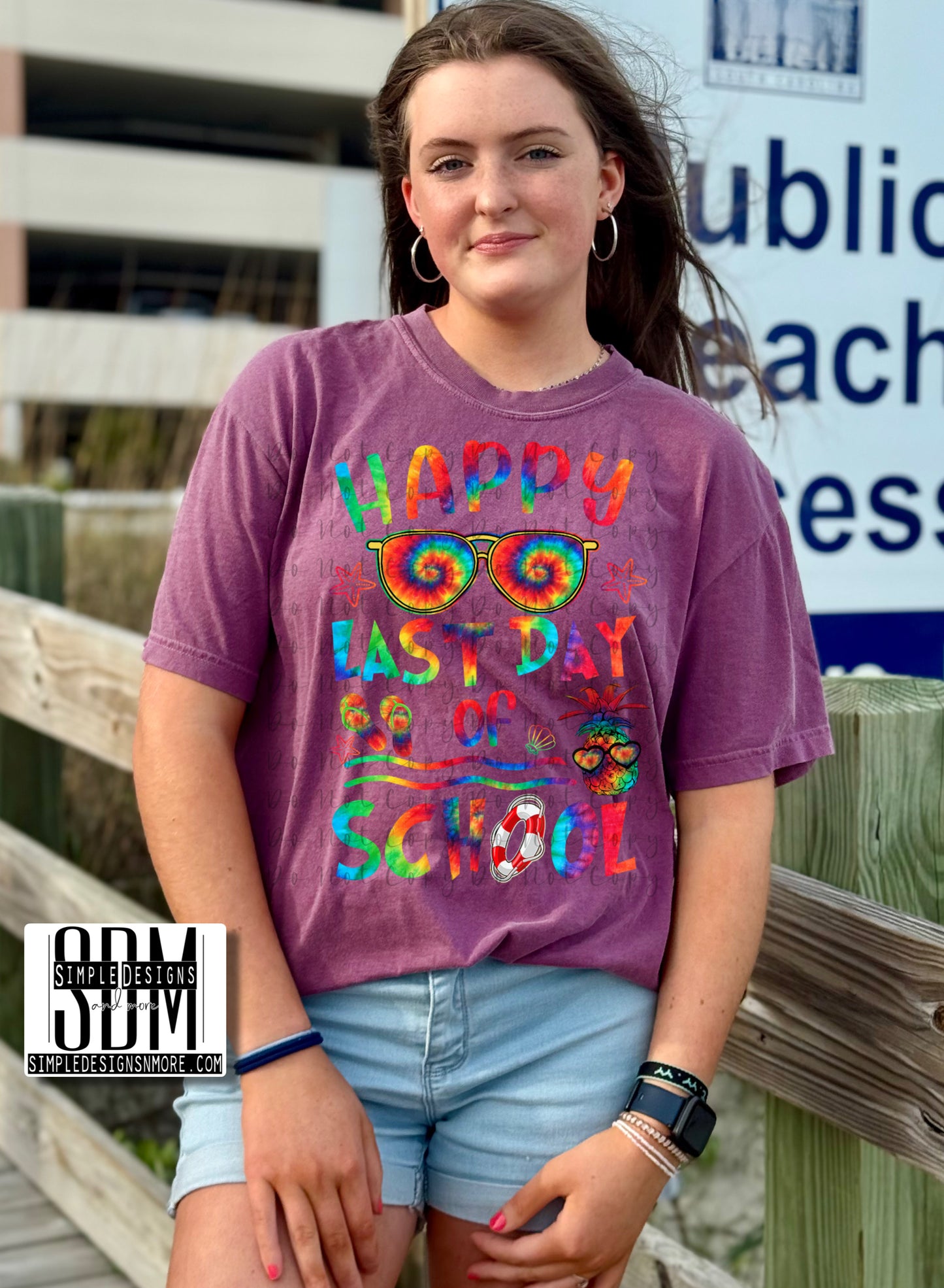 Tie Dye Happy Last Day of School Summer Heat Transfers, Sublimation, DTF Direct to Film Heat Transfer
