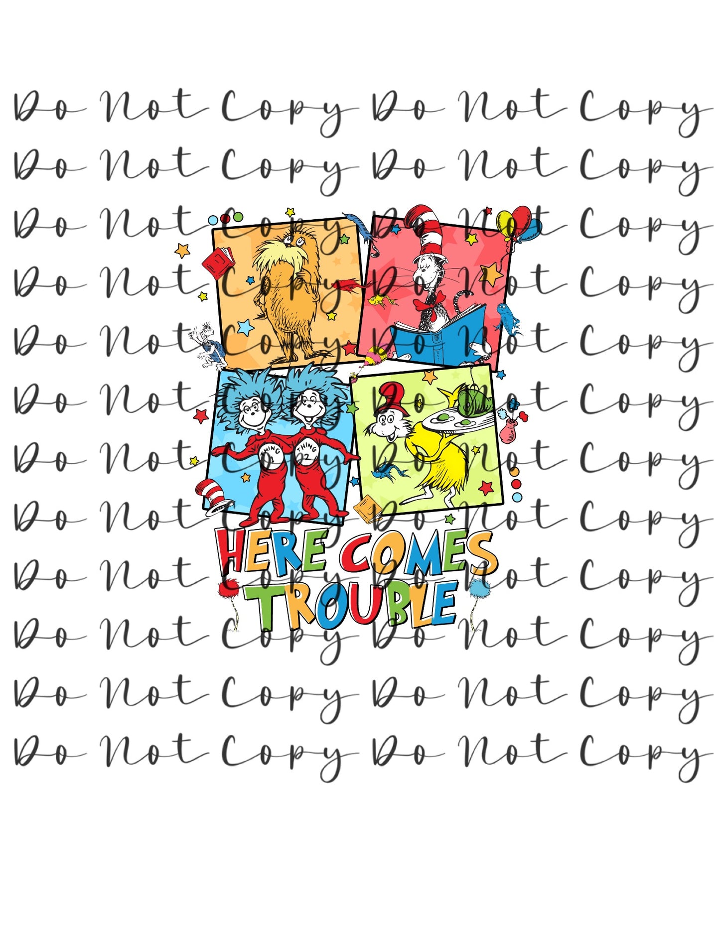 Donna DSeuss Block Custom File Print Heat Transfer Sublimation, Sublimation, DTF Direct to Film