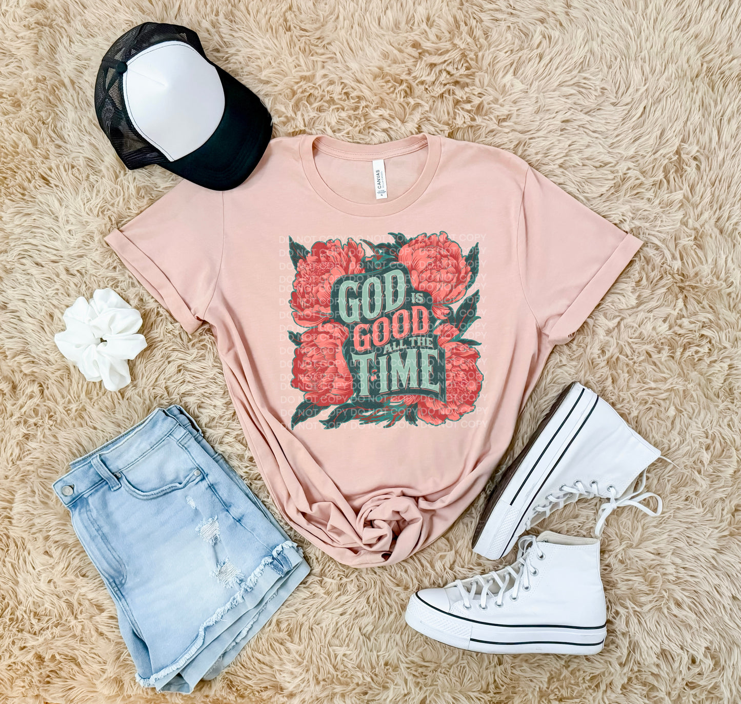 God is Good All the Time Heat Transfer Sublimation, Sublimation, DTF Direct to Film