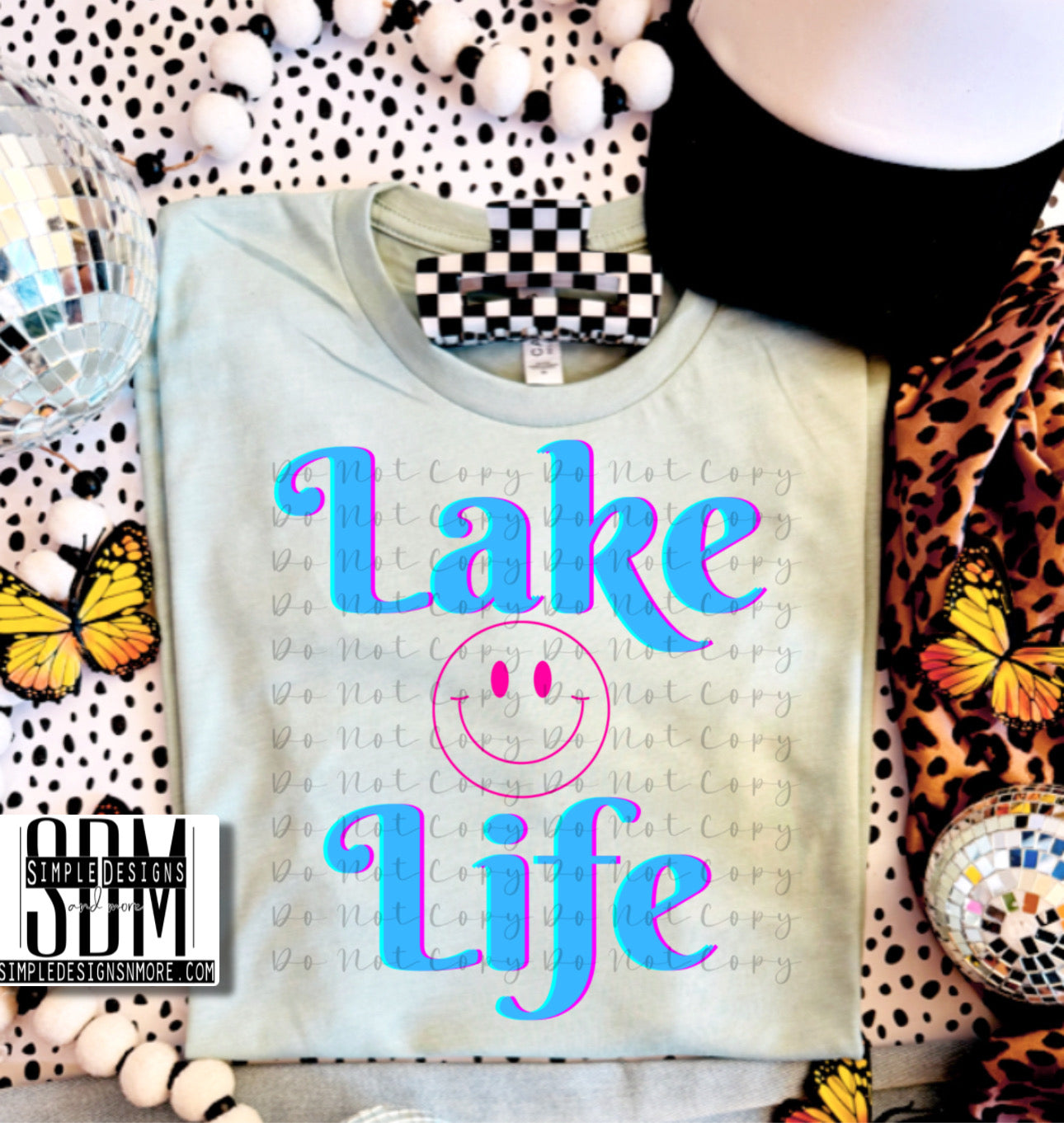 Lake Life Smiley Heat Transfers, Sublimation, DTF Direct to Film Heat Transfer