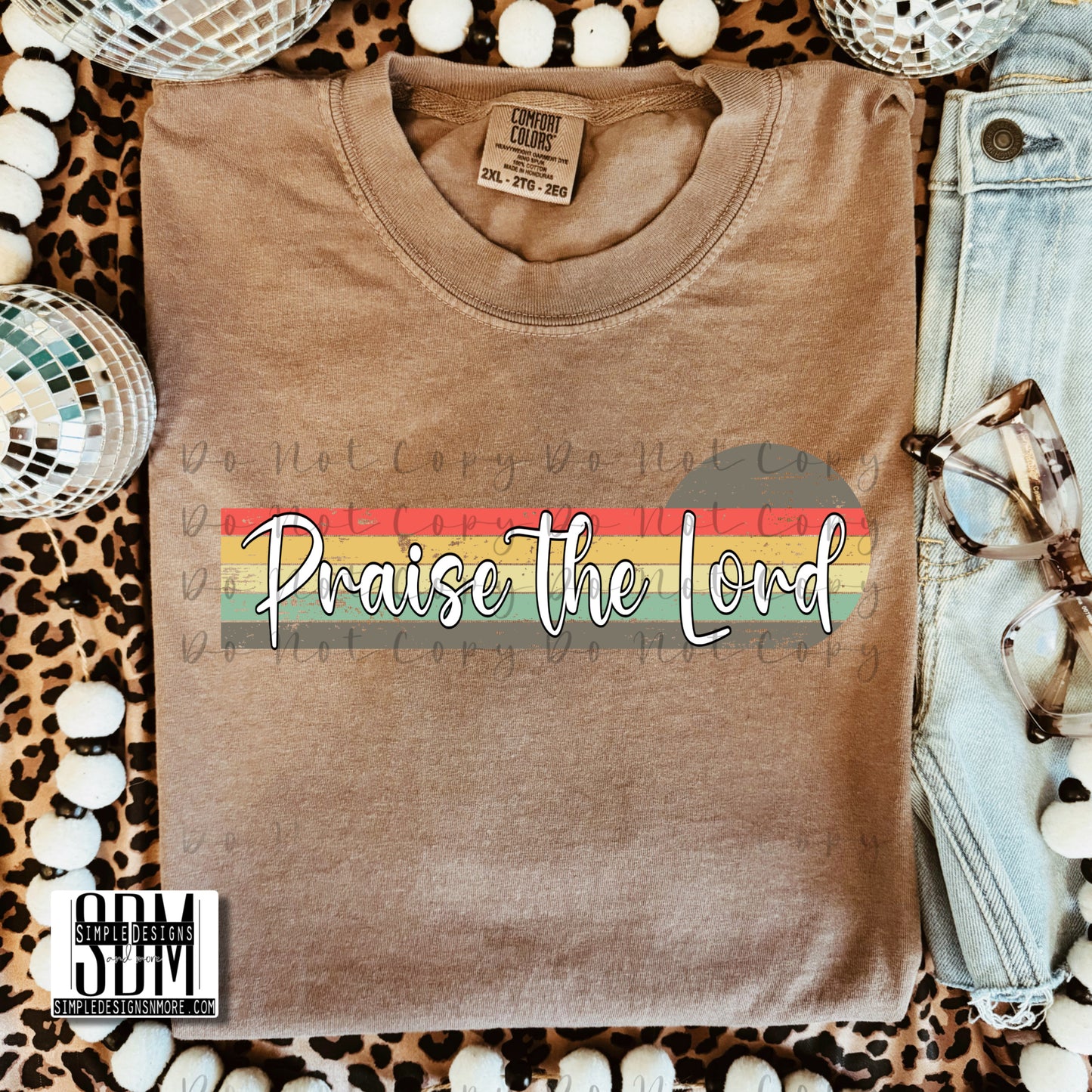Praise the Lord Retro Stripes Heat Transfer Sublimation, Sublimation, DTF Direct to Film