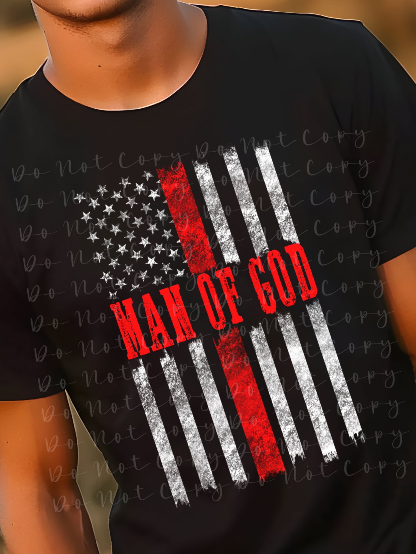 Man Of God Red Cross Heat Transfer Sublimation, Sublimation, DTF Direct to Film