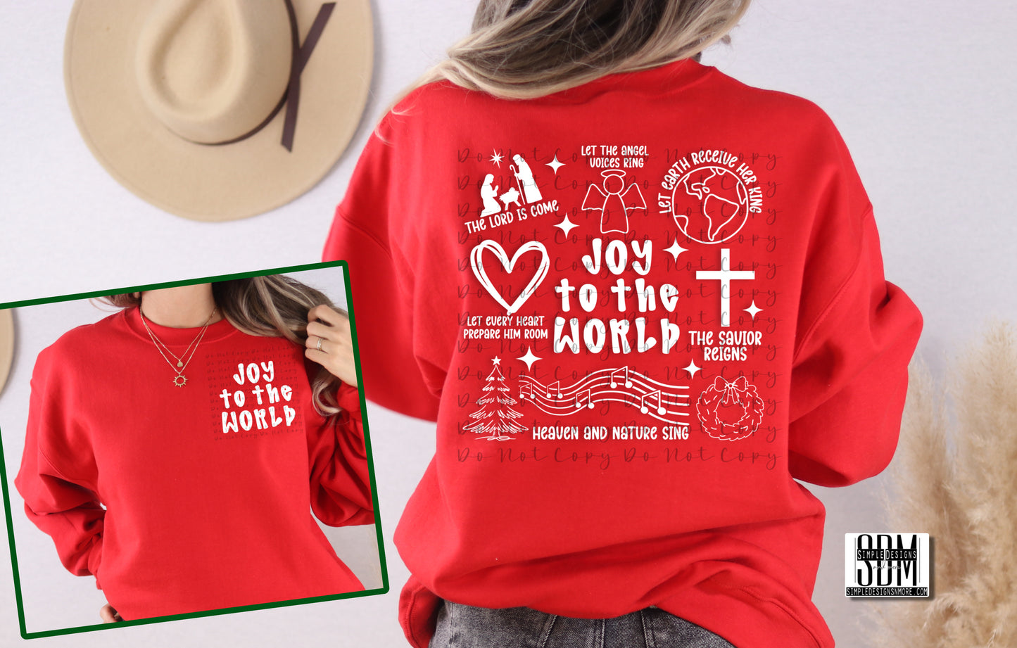 Joy to the World Collage Heat Transfer Sublimation, DTF Direct to Film