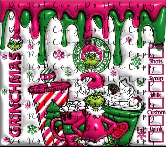 Pink G-mas 20oz Straight Tumbler Sublimation Print