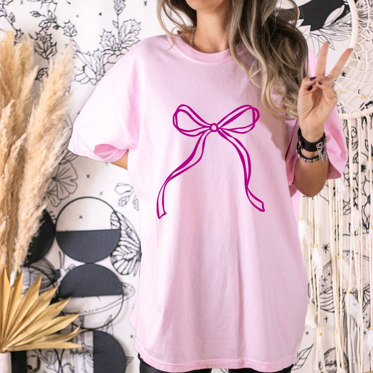 Dark Pink Bow Heat Transfer Sublimation, Sublimation, DTF Direct to Film