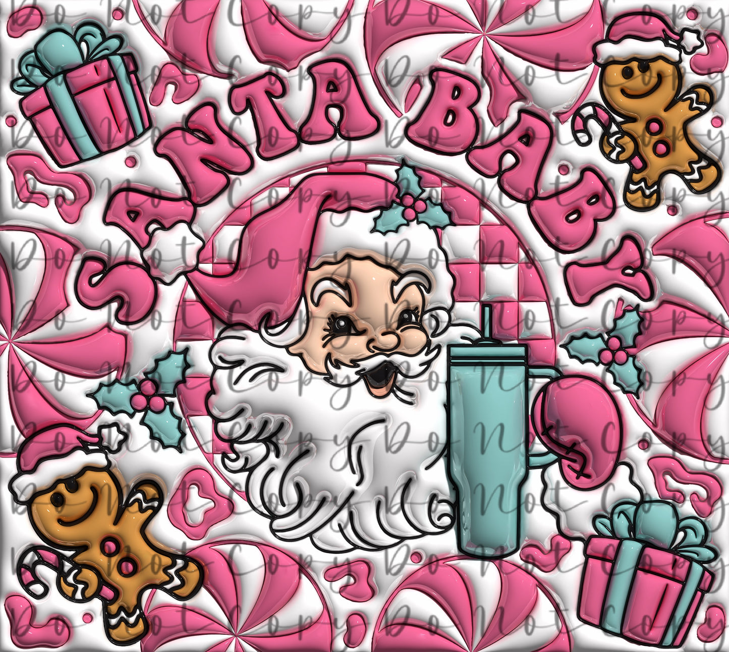 Santa Baby 20oz Straight Tumbler Sublimation Print