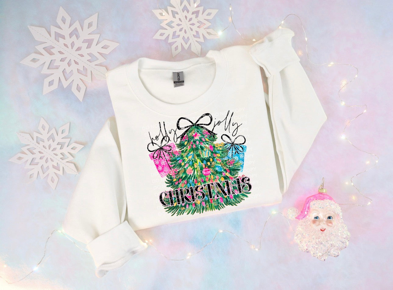 Holly Jolly Christmas Heat Transfer Sublimation, Sublimation, DTF Direct to Film