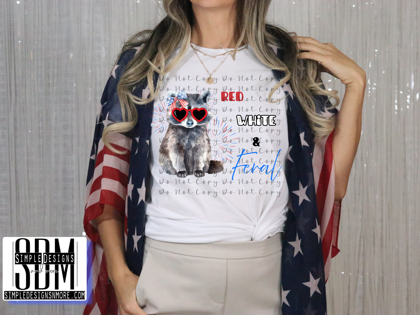 Red White and Feral 4th of July, USA, Independence Day Heat Transfer Sublimation, Sublimation, DTF Direct to Film