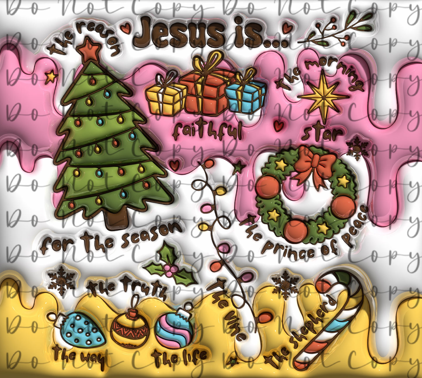Jesus is Faithful Christmas 20oz Straight Tumbler Sublimation Print