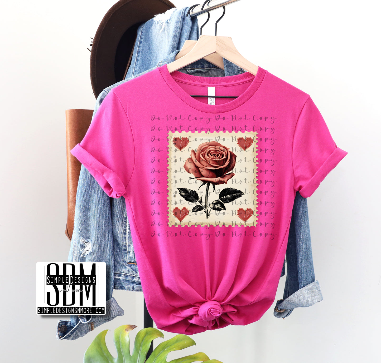 Rose Stamp Retro Heat Transfer Sublimation, Sublimation, DTF Direct to Film
