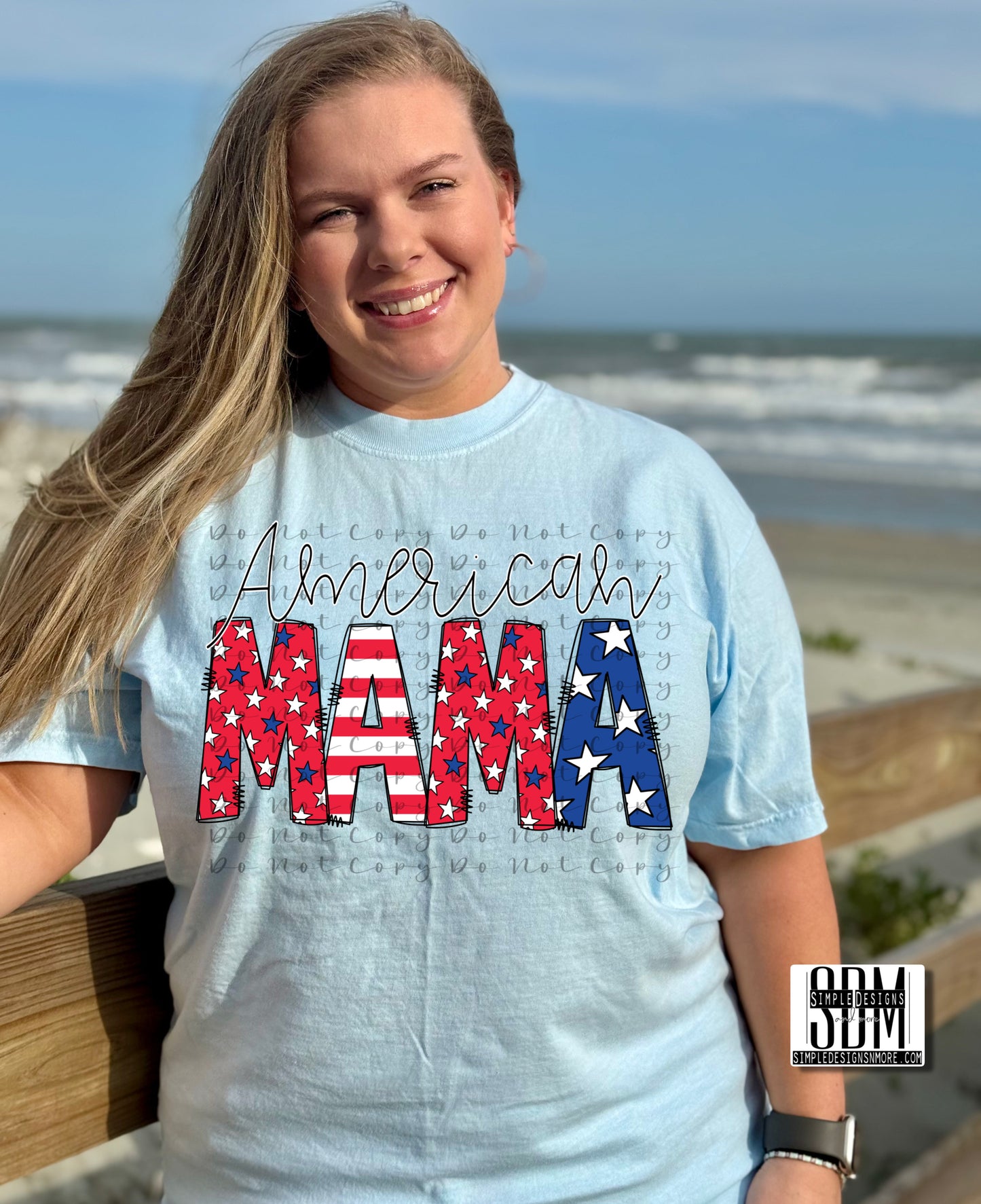 American Mama 4th of July, USA, Independence Day Heat Transfer Sublimation, Sublimation, DTF Direct to Film