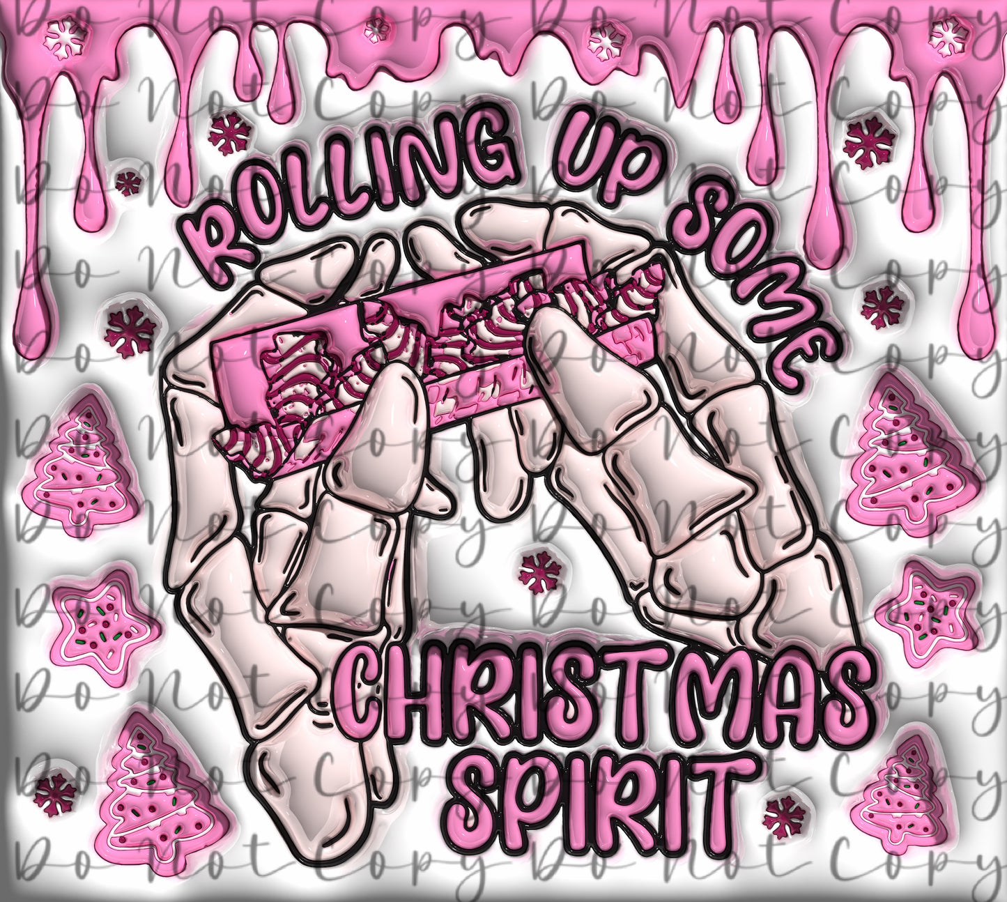 Rolling Up Some Christmas Spirit Christmas 20oz Straight Tumbler Sublimation Print