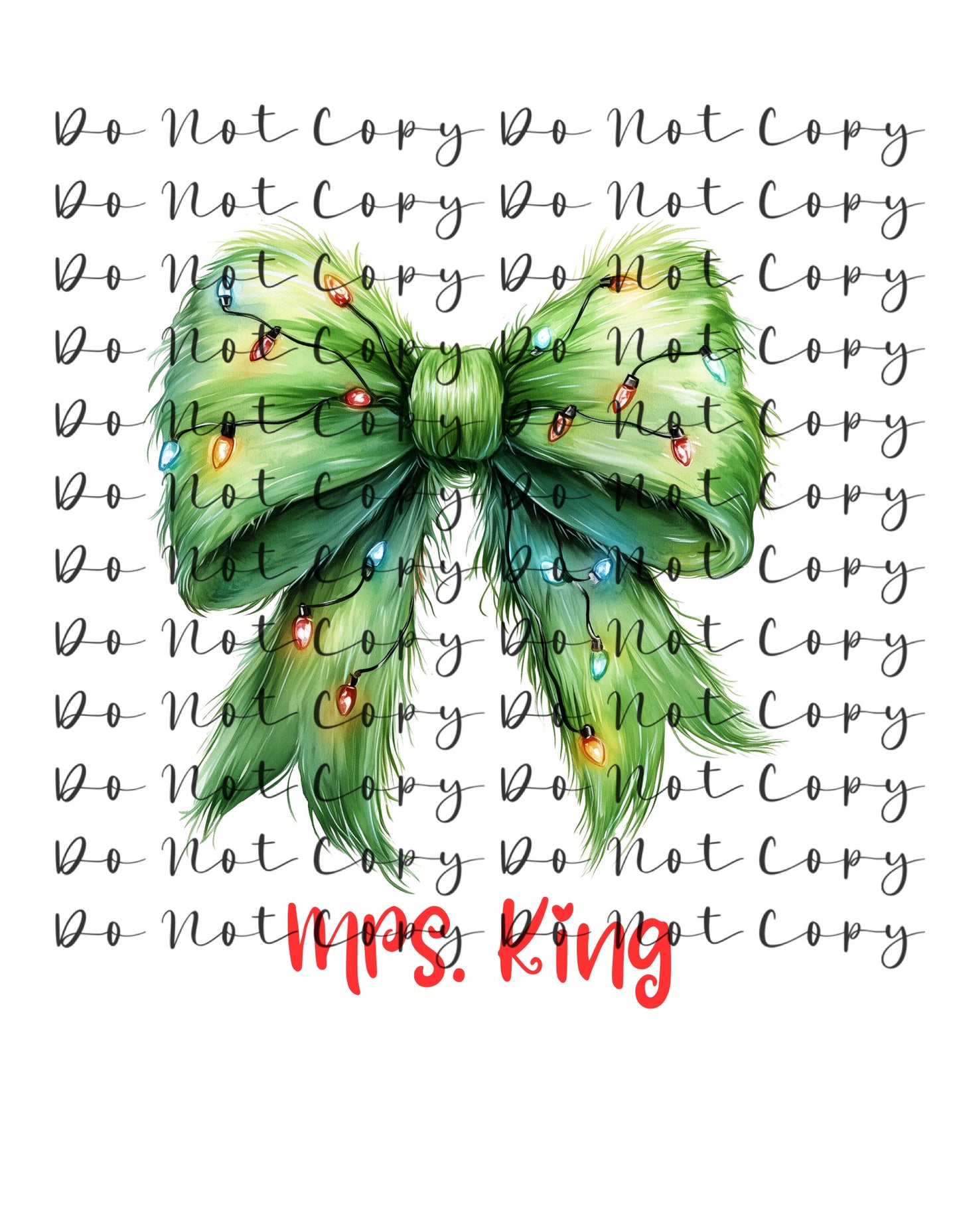 Green Guy Christmas Bow Custom Heat Transfer DTF, Sublimation, DTF Direct to Film