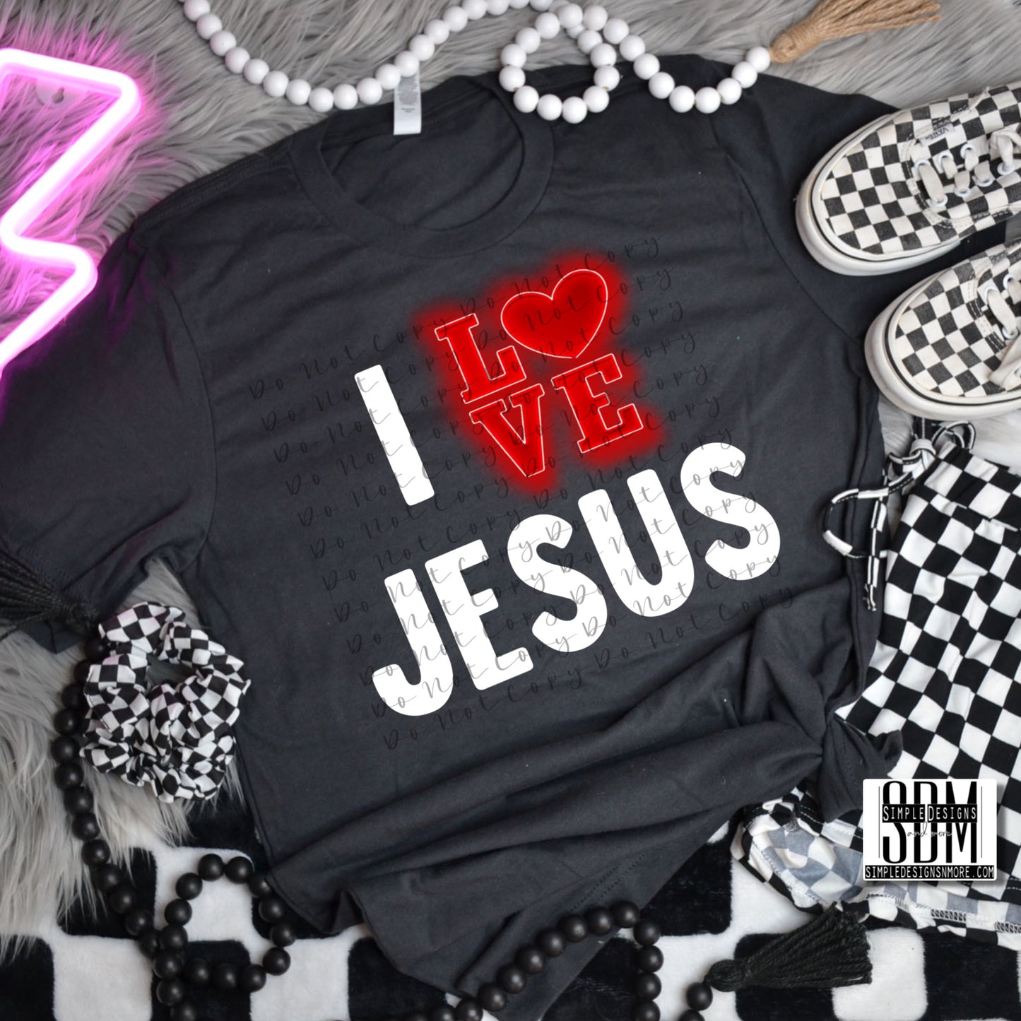 I Love Jesus DTF Direct to Film Heat Transfer