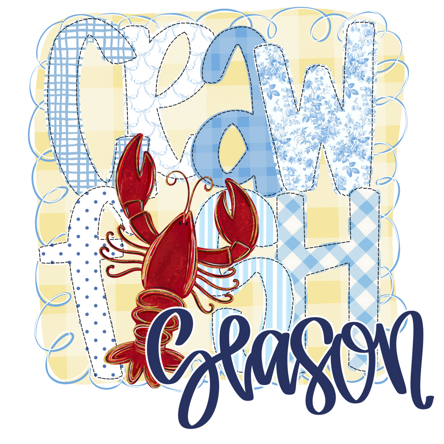 Crawfish Season Transfer Sublimation, Sublimation, DTF Direct to Film