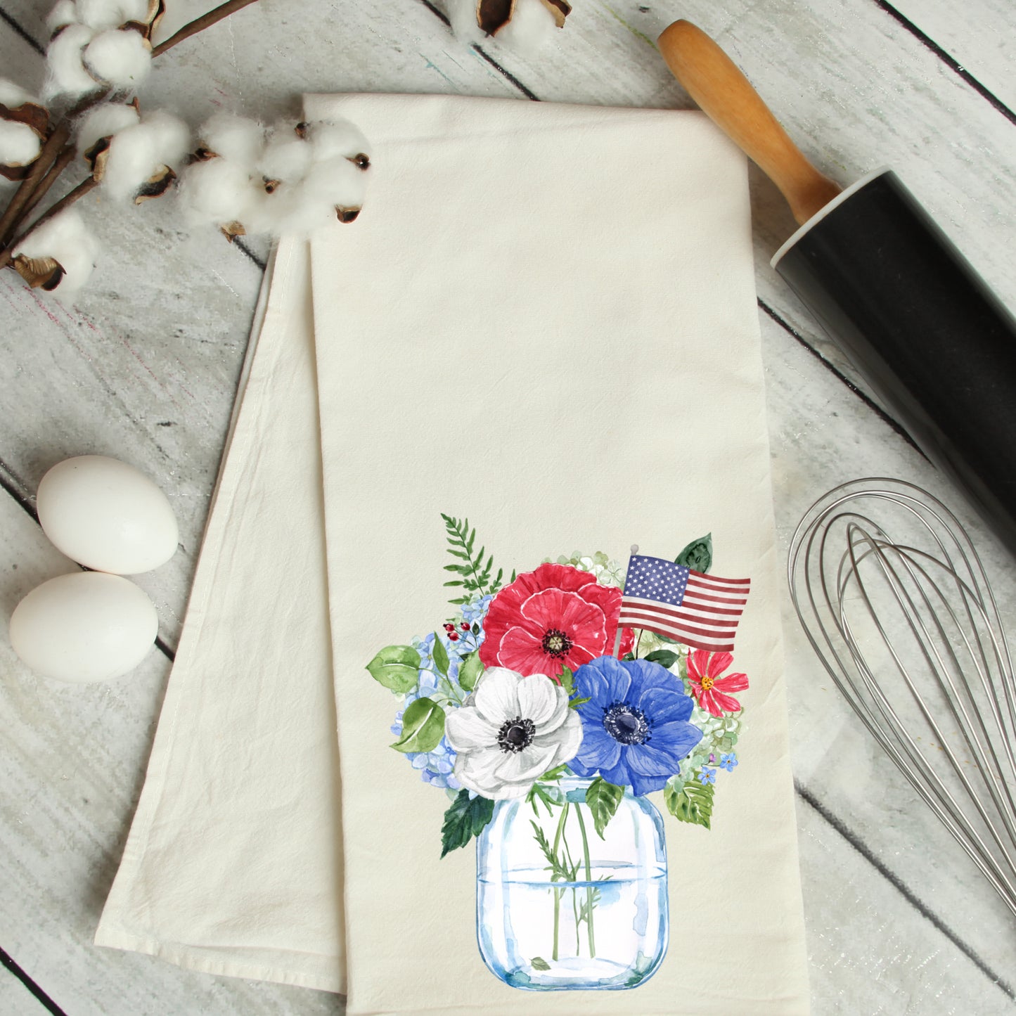 USA Floral Arrangement Custom Heat Transfer Sublimation, Sublimation, DTF Direct to Film