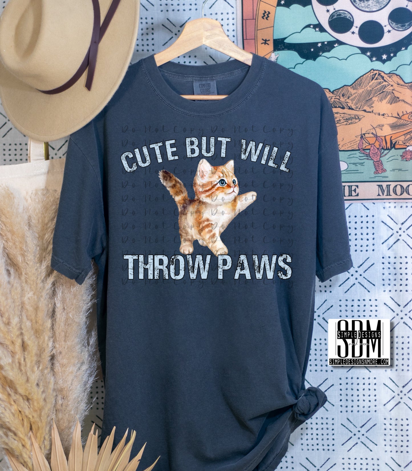 Cute But Will Throw Hands Heat Transfer Sublimation, Sublimation, DTF Direct to Film