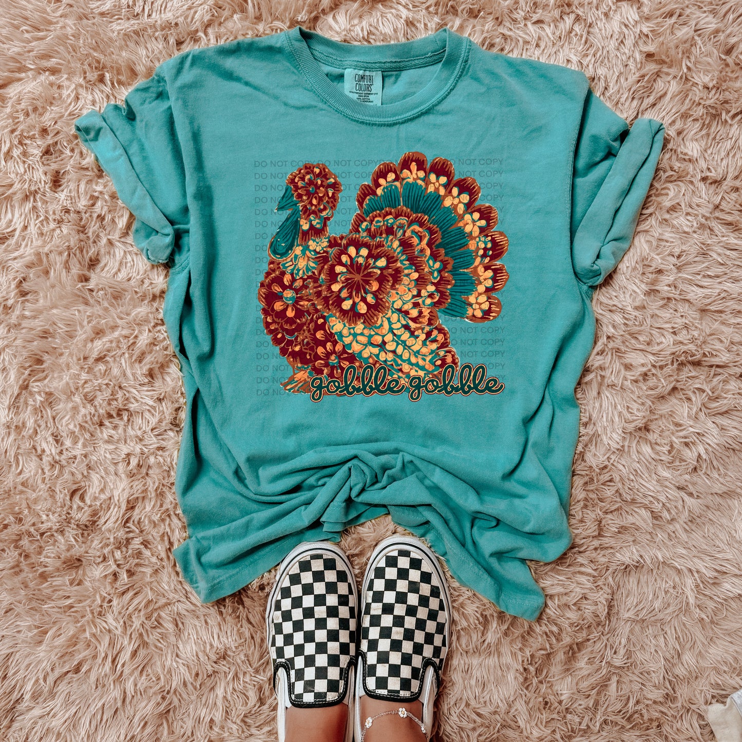 Turquoise Turkey Heat Transfer Sublimation, Sublimation, DTF Direct to Film