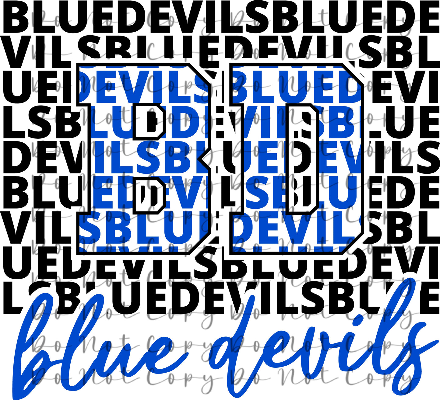 Donna Custom Blue Devil Heat Transfer Sublimation, Sublimation, DTF Direct to Film
