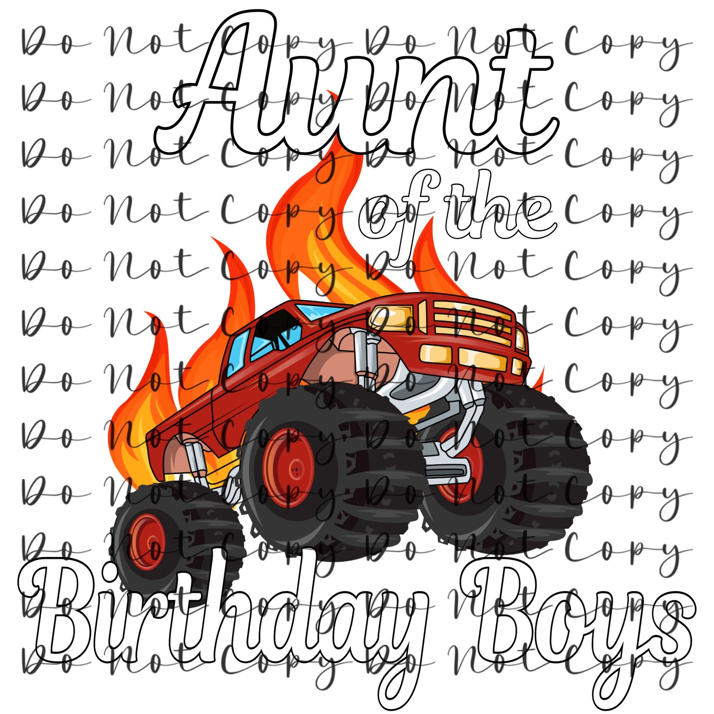 Aunt Monster Truck Heat Transfer Sublimation, Sublimation, DTF Direct to Film