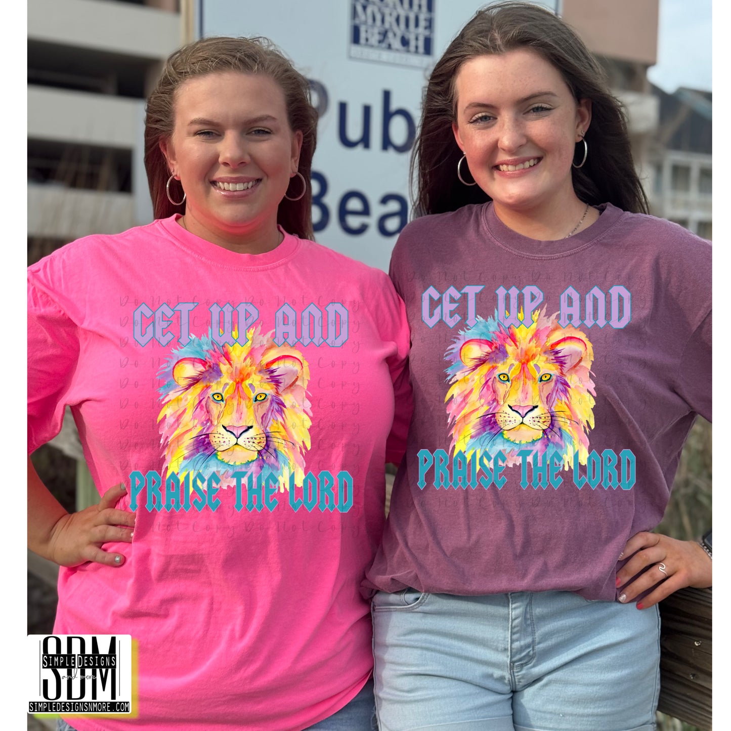 Get Up and Praise the Lord Lion Heat Transfer Sublimation, Sublimation, DTF Direct to Film