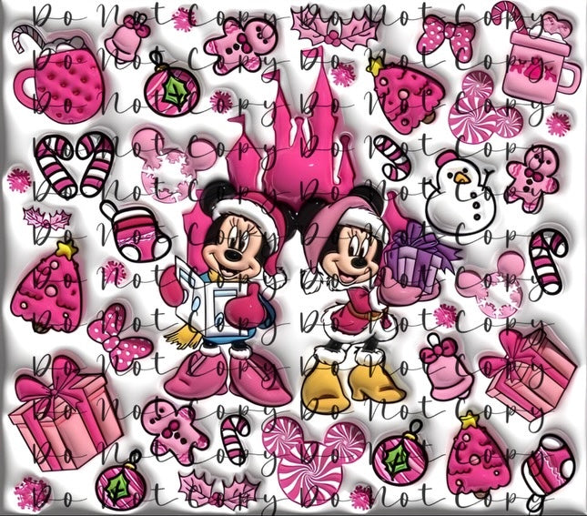 Pink Mouse 20oz Straight Tumbler Sublimation Print