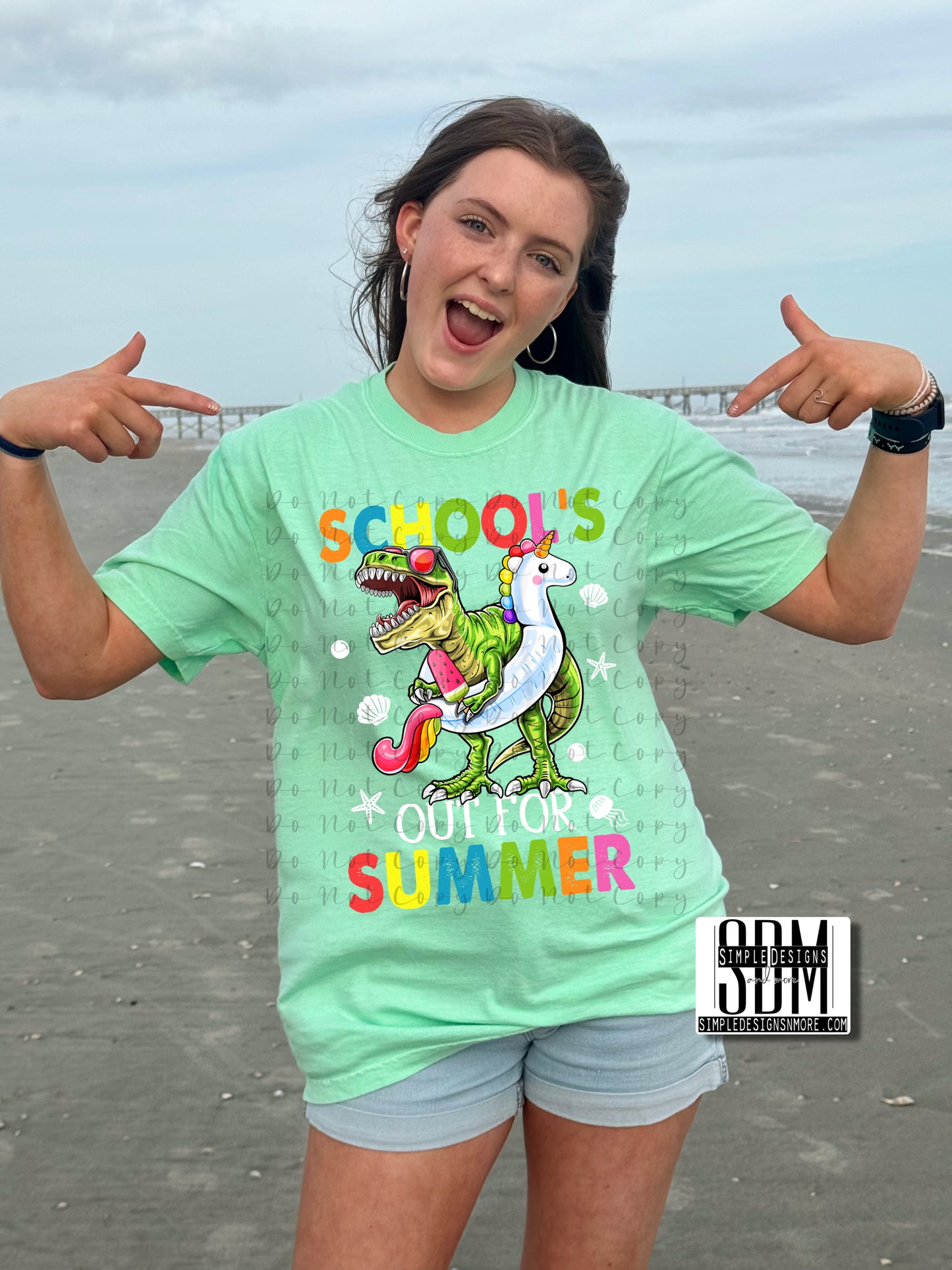 Dinosaur Floatie Last Day of School Summer Heat Transfers, Sublimation, DTF Direct to Film Heat Transfer