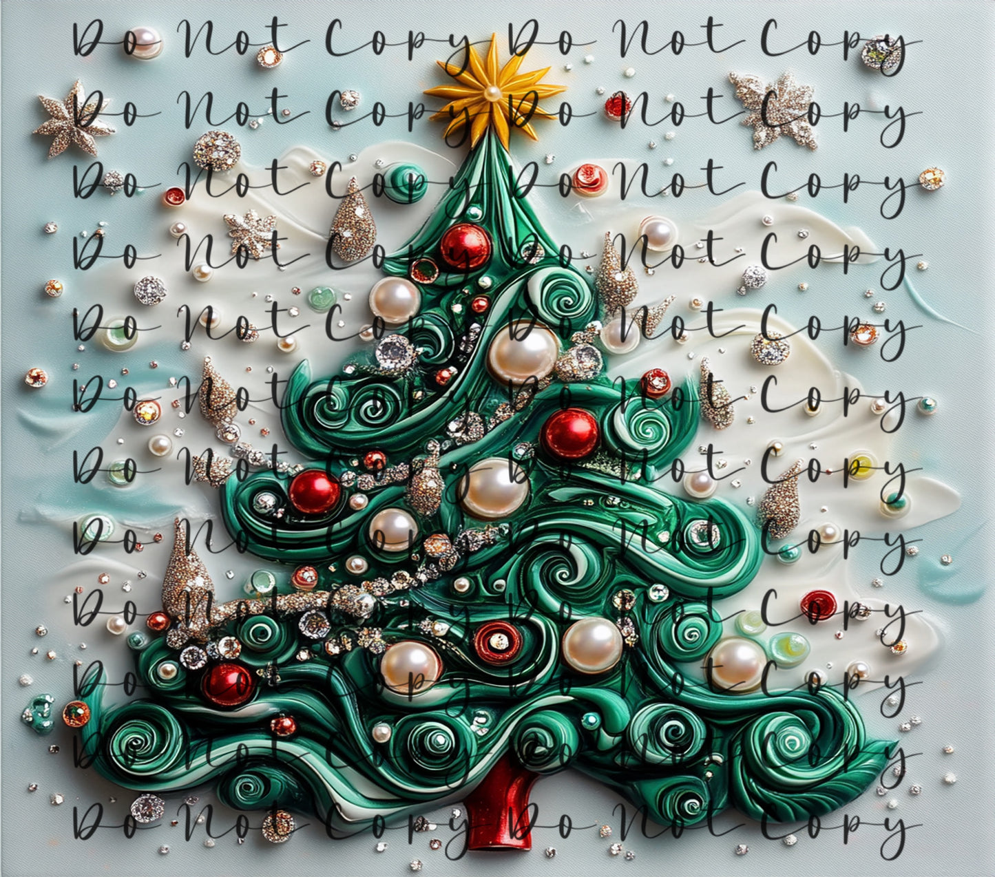 Christmas Tree Embossed 20oz Straight Tumbler Sublimation Print