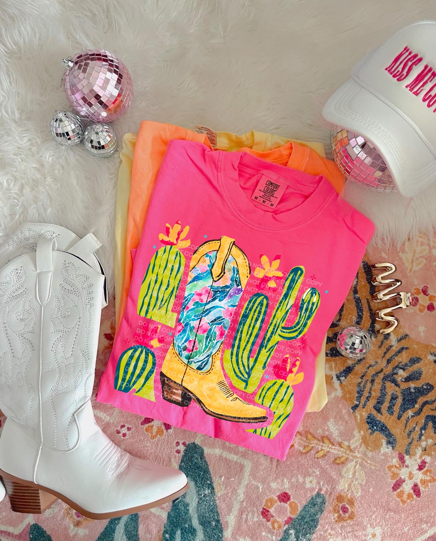 Western Boot (Yellow) Heat Transfer Sublimation, Sublimation, DTF Direct to Film