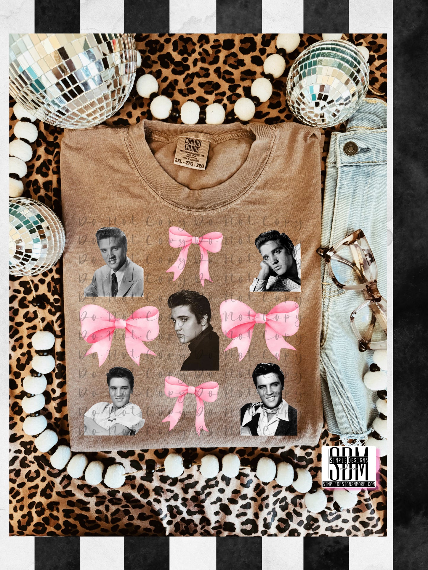 Elvis and Bows Heat Transfer Sublimation, Sublimation, DTF Direct to Film