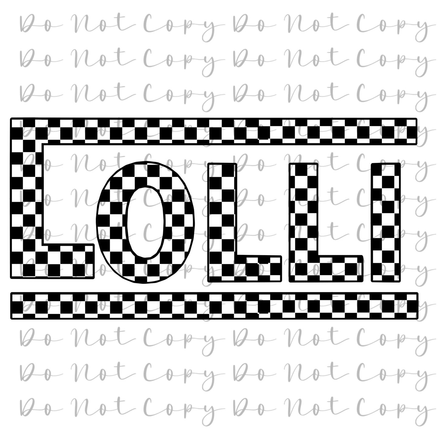 JHolman Checkered LOLLI Custom/Exclusive File Print Heat Transfer Sublimation, Sublimation, DTF Direct to Film