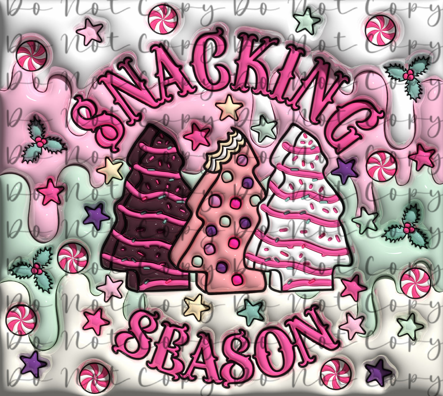 Snacking Season Christmas 20oz Straight Tumbler Sublimation Print