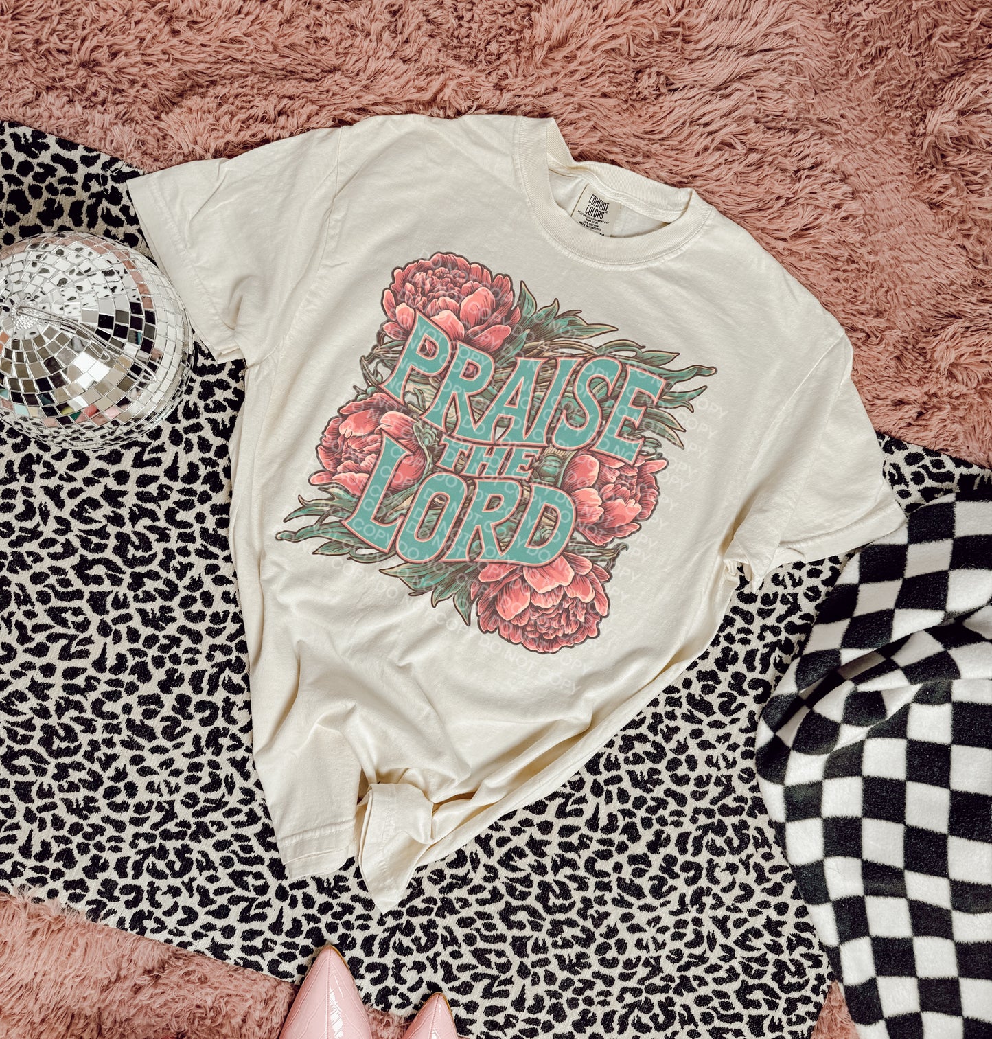 Praise the Lord Floral Heat Transfer Sublimation, Sublimation, DTF Direct to Film