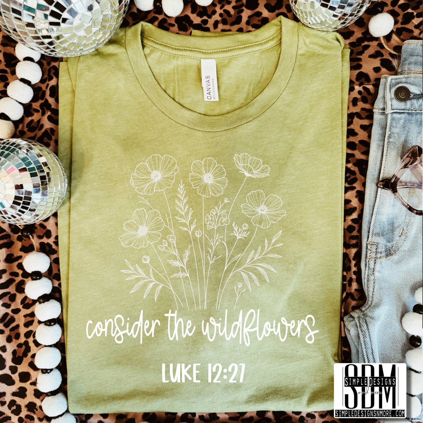 Consider the Wildflowers Like 12:27 (white) Heat Transfer Sublimation, Sublimation, DTF Direct to Film