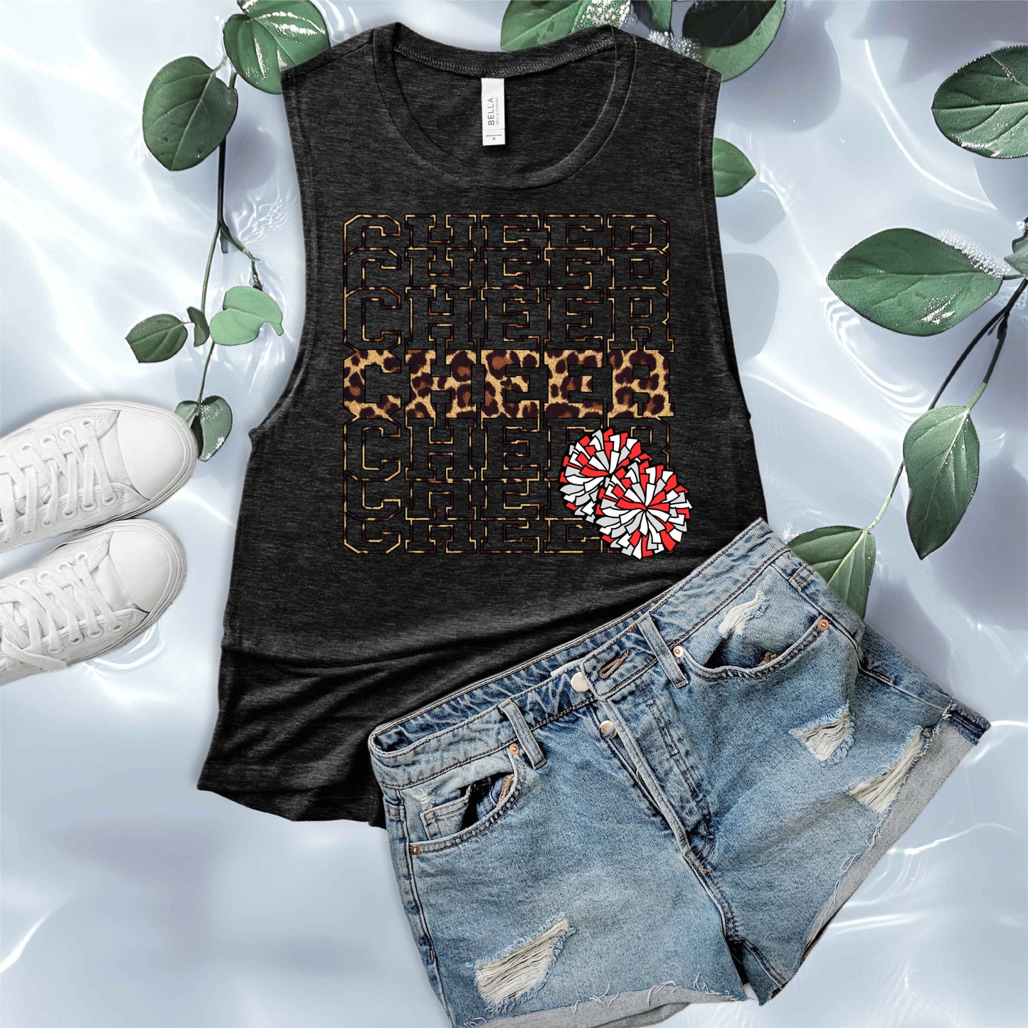 Custom Leopard Print Cheer Transfer Sublimation, Sublimation, DTF Direct to Film