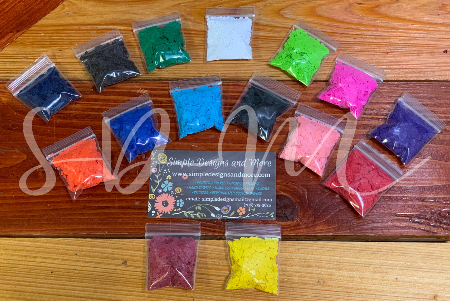 Sample Pack Solid Color Screen Print Confetti, T-shirt Sprinkles, Garment Sprinkles, Shirt Decoration