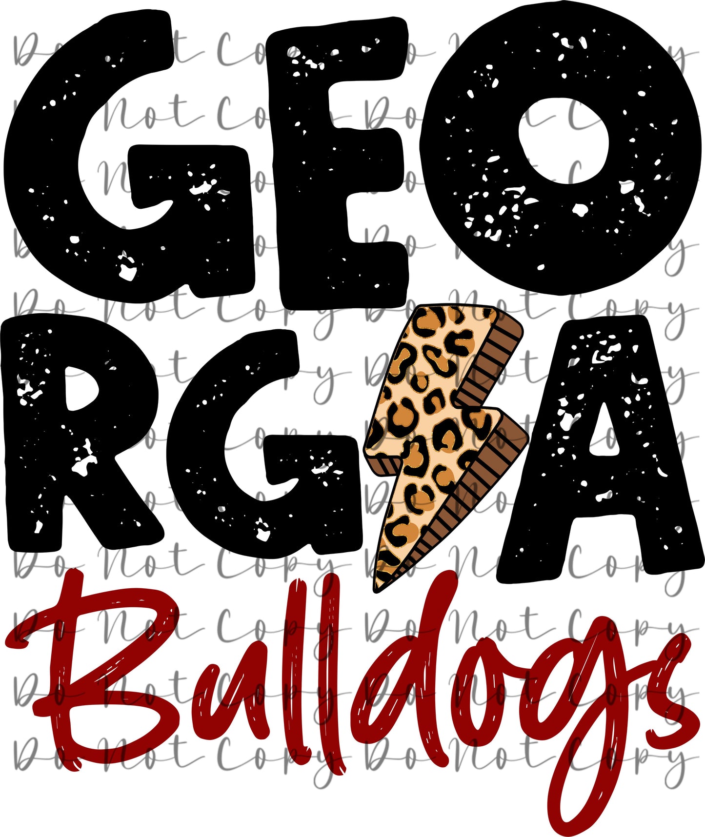 GA Football Leopard Bolt Heat Transfer Sublimation, Sublimation, DTF Direct to Film