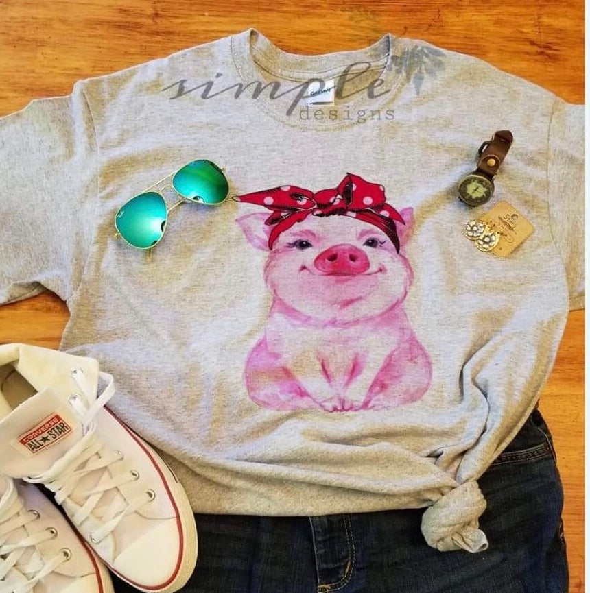 Red Bandana Pig Sublimation Heat Transfer Sheet Temp